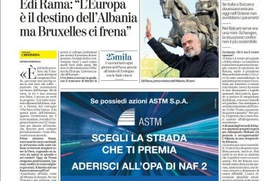 Rama për “La Stampa-n”: Fati i Shqipërisë është në BE, pengesat vijnë nga Brukseli