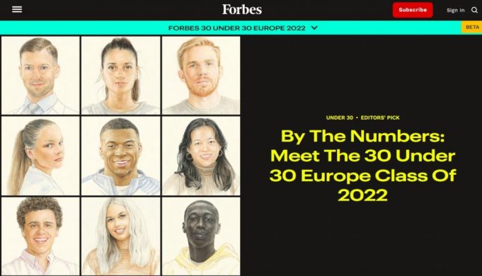 Një shqiptar në listën e “Forbes” të 30 të rinjve më të talentuar në botë