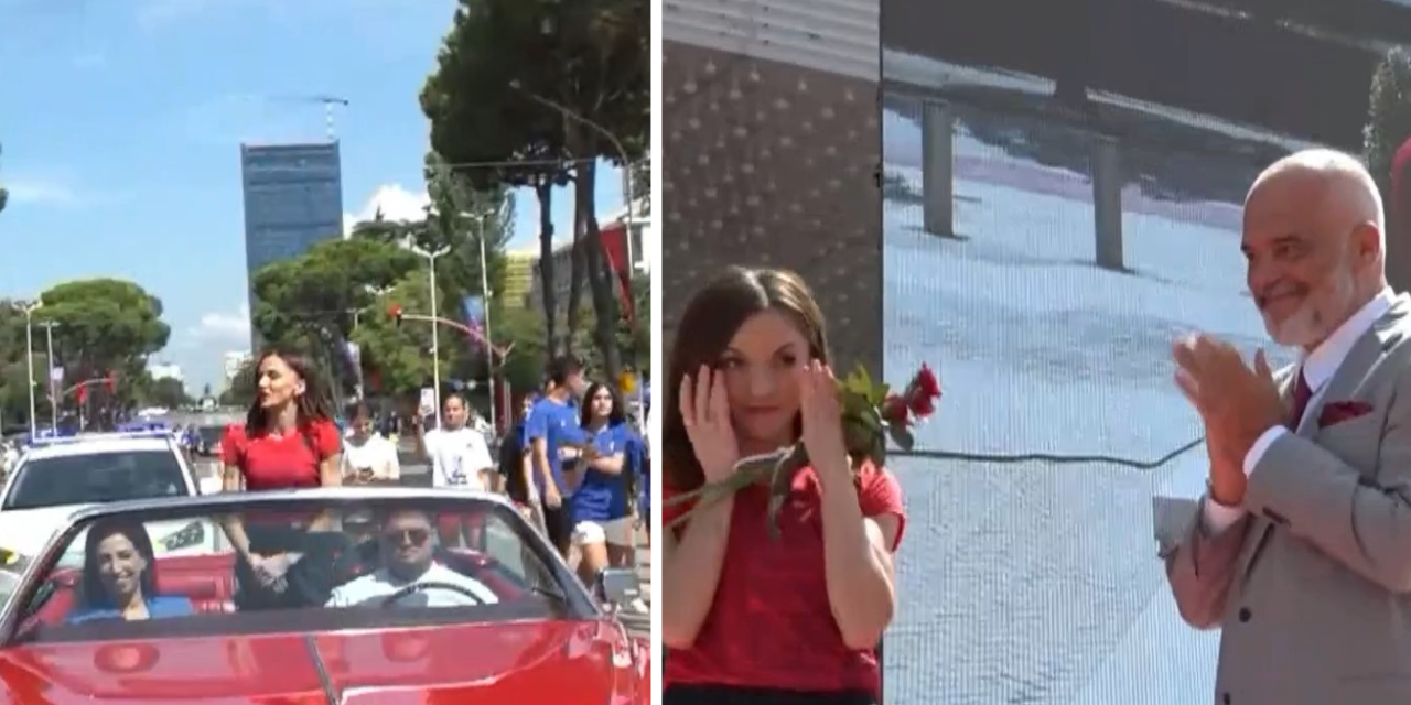 Luiza Gega pritet me ceremoni të veçantë në Tiranë. Rama i puth duart, emocionohet atletja